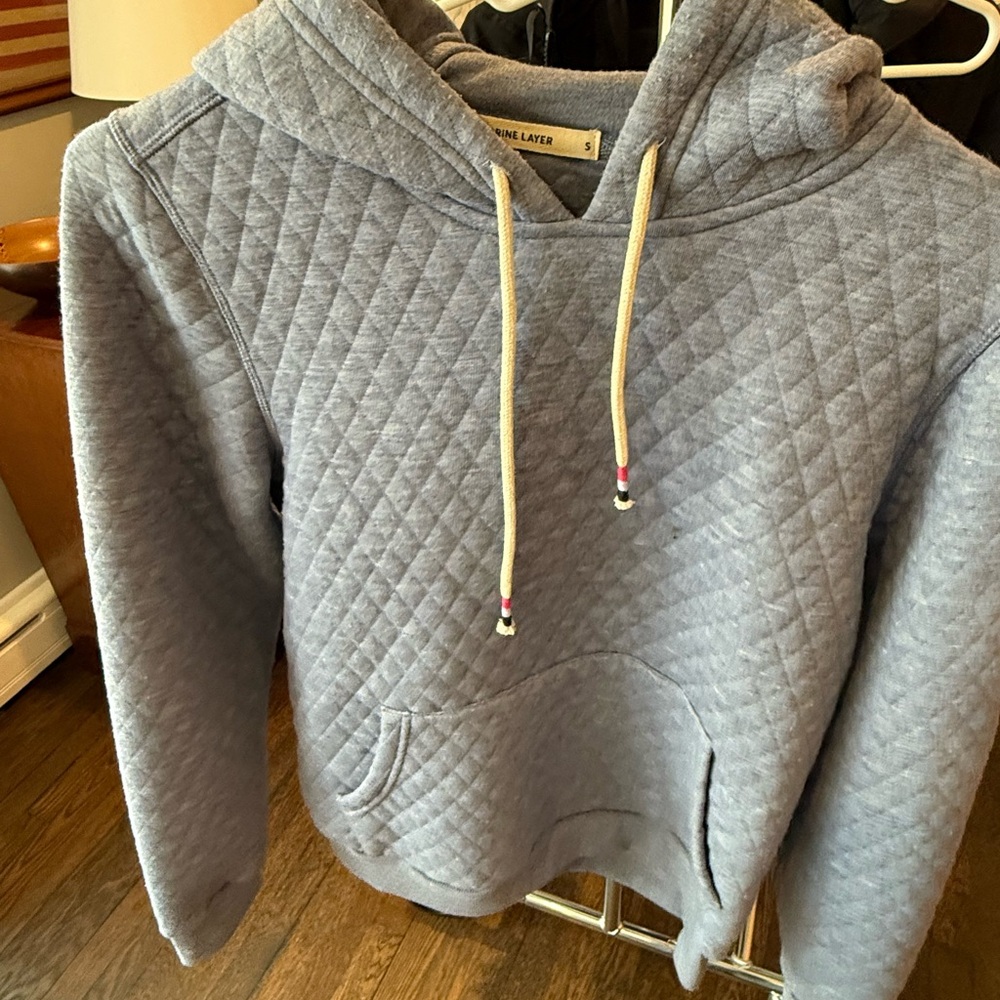 Gray purple Quilted Hoodie